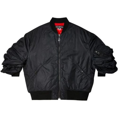 Black Ribbed Bomber Jacket - Größe M - Junya Watanabe - Modalova