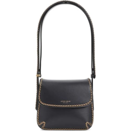 Shopper - Black Bovine Leather Small Shoulder Bag - Gr. unisize - in - für Damen - Giorgio Armani - Modalova