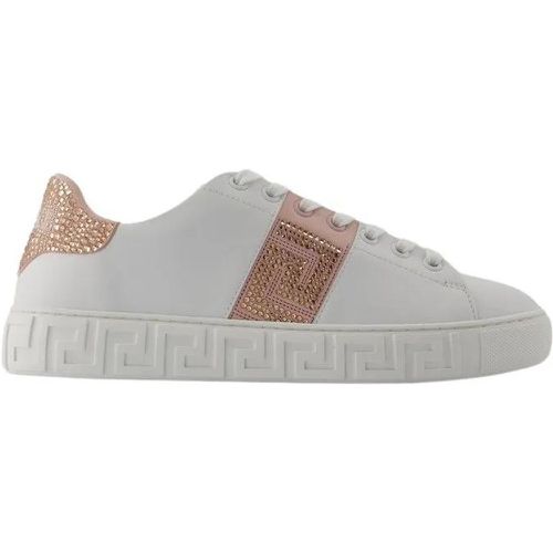 Low-Top Sneaker - Sneakers - Cotton - White/ - Gr. 36 (EU) - in Rosa - für Damen - Versace - Modalova