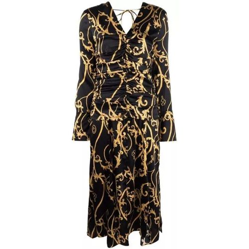 Baroque-Print Dress - Größe 34 - black - Ganni - Modalova