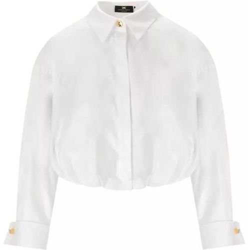 White Poplin Crop Shirt - Größe 38 - white - Elisabetta Franchi - Modalova