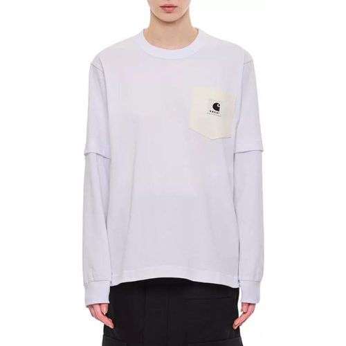 L/S Cotton T-Shirt - Größe 1 - white - Sacai - Modalova