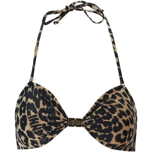 BANDEAU BIKINIOBERTEIL MIT LEOPARD-PRINT - Größe S - Ganni - Modalova