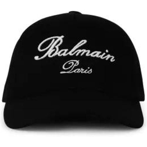 Caps & Mützen - Signature Black Cotton Cap - Gr. ONE SIZE - in - für Damen - Balmain - Modalova