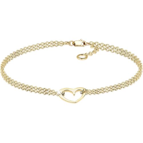 Armbänder - Armband Herz Zweireihig Valentin 375 Gelbgold - Gr. 20 CM - in - für Damen - Elli - Modalova