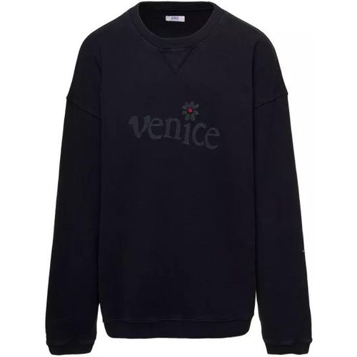 Blsck Crewneck Sweatshirt With Venice Print In Cot - Größe L - black - Erl - Modalova