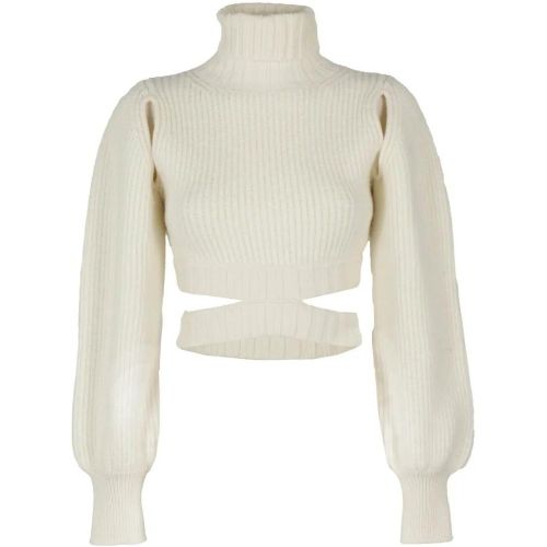 Ribbed Crop Pullover With High Neck - Größe M - Andreadamo - Modalova
