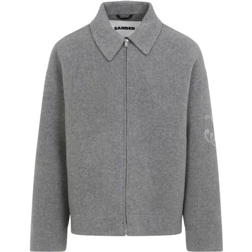 Grey Virgin Wool Coat - Größe L - Jil Sander - Modalova