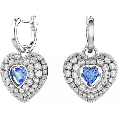 Ohrringe - Hyperbola drop earrings, Heart, Rhodium plated - Gr. unisize - in Blau - für Damen - Swarovski - Modalova