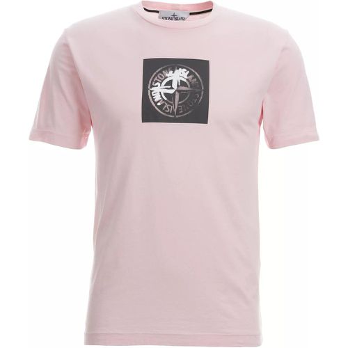 T-Shirt mit Druck - Größe L - silver - Stone Island - Modalova