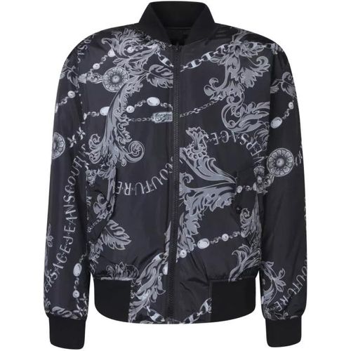 All-Over Baroque Print Black Jacket - Größe 44 - black - Versace Jeans Couture - Modalova