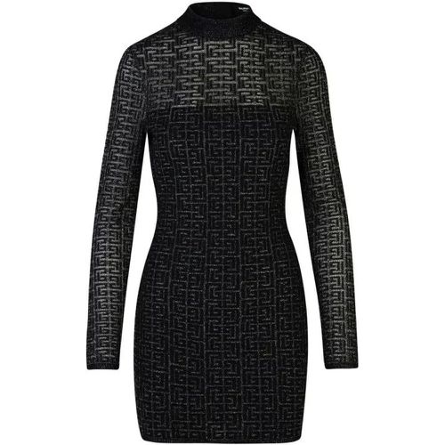 Black Viscose Dress - Größe 36 - Balmain - Modalova