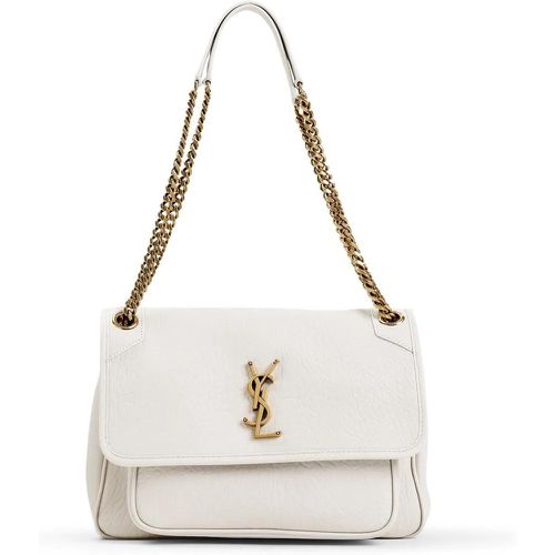 Shopper - Niki M White Lamb Leather Shoulder Bag - Gr. unisize - in - für Damen - Saint Laurent - Modalova