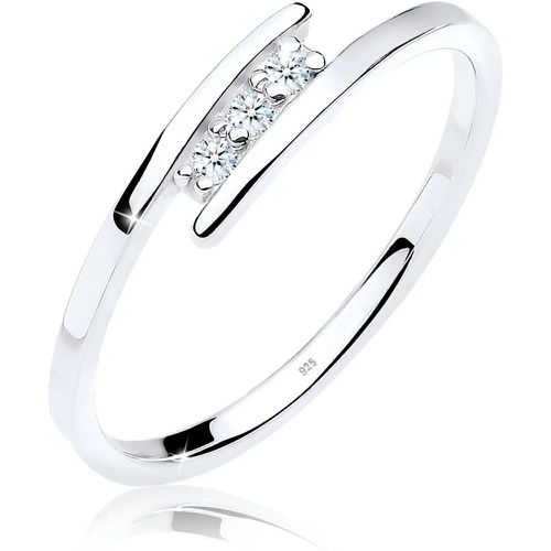 Ringe - Ring Klassiker Trio Diamant 0.04 ct. 925 Silber - Gr. 52 MM - in Weiß - für Damen - Elli - Modalova