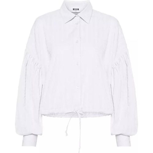 White Drawstring Hem Shirt - Größe 38 - white - MSGM - Modalova
