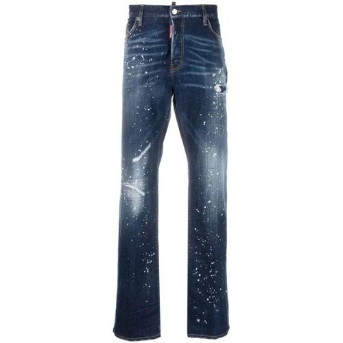 Twimphony Paint-Splatter Straight-Leg Denim Jeans - Größe 46 - blue - Dsquared2 - Modalova