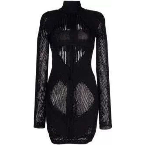 Perforated-Knit Detail Dress - Größe 36 - black - Balmain - Modalova
