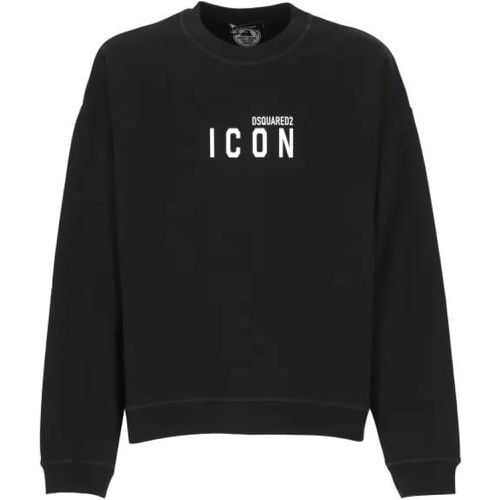 Black Cotton Sweatshirt - Größe L - Dsquared2 - Modalova