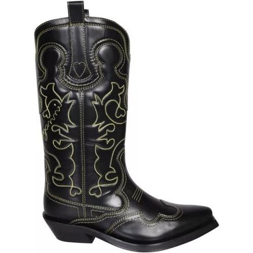 Boots & Stiefeletten - Mid Shaft Embroidered Western Boot - Gr. 36 (EU) - in - für Damen - Ganni - Modalova