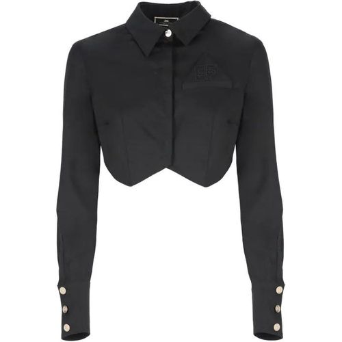 Cotton Shirt - Größe 44 - black - Elisabetta Franchi - Modalova