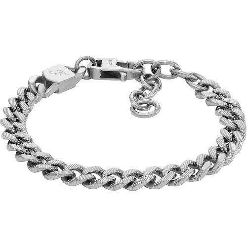 Armbänder - Harlow Linear Texture Chain Stainless Steel Bracel - Gr. M - in Silber - für Damen - Fossil - Modalova