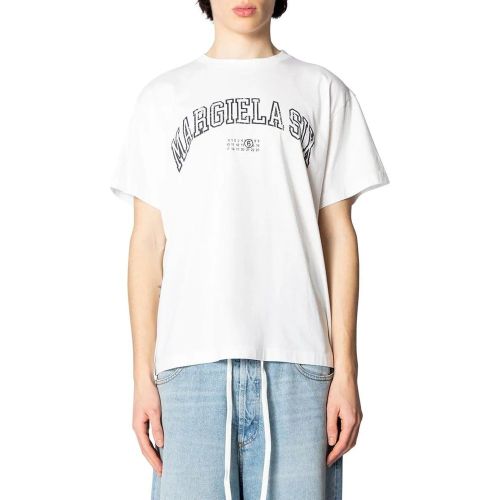 VARSITY PRINT T-SHIRT WHITE - Größe L - MM6 Maison Margiela - Modalova