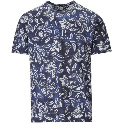 Blue Floral T-Shirt - Größe M - blue - CP Company - Modalova