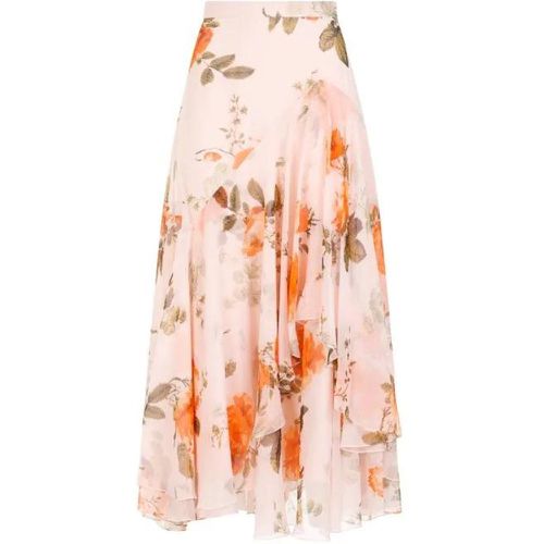 Shell Silk Midi Skirt With Tiered Frilled Hem - Größe 6 - Erdem - Modalova