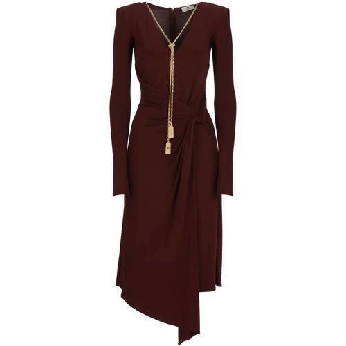 Bordeaux Viscose Dress - Größe 38 - Elisabetta Franchi - Modalova