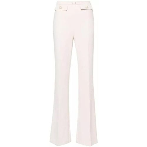 Beige Crepe Texture Logo-Embossed Pants - Größe 44 - Elisabetta Franchi - Modalova