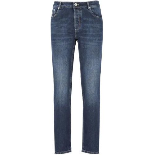 Blue Cotton Jeans - Größe 48 - BRUNELLO CUCINELLI - Modalova