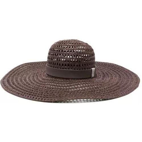 Mützen - Brown Interwoven Hat - Gr. L - in - für Damen - PESERICO - Modalova