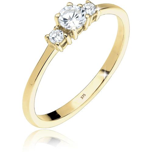 Ringe - Ring Trio Zirkonia 375 Gelbgold - Gr. 52 MM - in Weiß - für Damen - Elli - Modalova