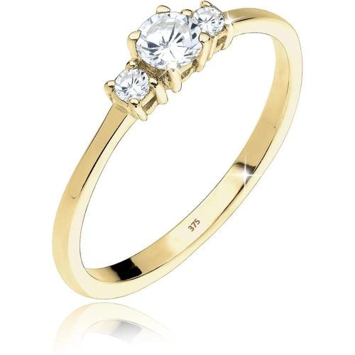 Ringe - Ring Trio Zirkonia 375 Gelbgold - Gr. 56 MM - in Weiß - für Damen - Elli - Modalova