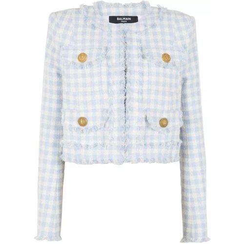 Gingham Tweed Jacket - Größe 38 - Balmain - Modalova