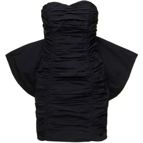 Mini Black Pleated Dress With Oversized Box On The - Größe 38 - black - Rotate - Modalova