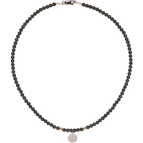 Halskette - Collier disque Argent Diamants agate noir FW2331 C - Gr. unisize - in Schwarz - für Damen - CATHERINE MICHIELS - Modalova