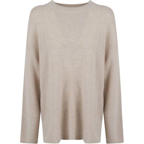 Ecru Cashmere Knitted Round Neck Sweater - Größe L - allude - Modalova