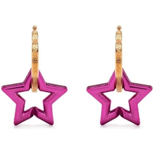 Ohrringe - Heart Star Drop-Hoop Earring - Gr. unisize - in Rosa - für Damen - Versace - Modalova