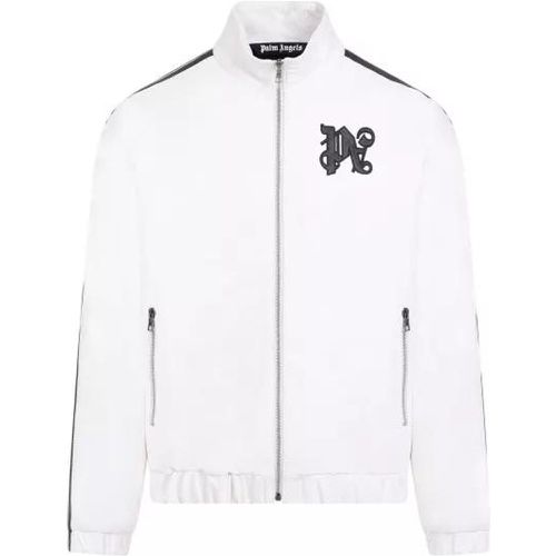 Monogram Off White Leather Jacket - Größe 48 - Palm Angels - Modalova