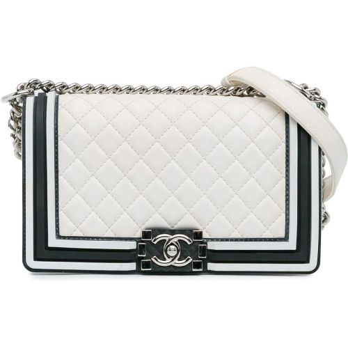 Hobo Bags - Medium Bicolor Lambskin and Rubber Boy Flap - Gr. unisize - in - für Damen - Chanel - Modalova