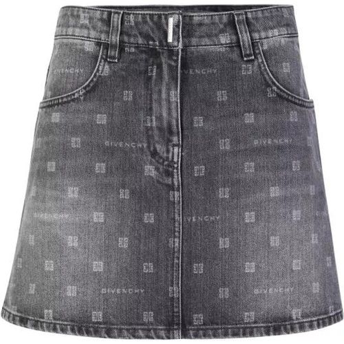 Denim Skirt With Iconic 4G All-Over Pattern - Größe 34 - black - Givenchy - Modalova