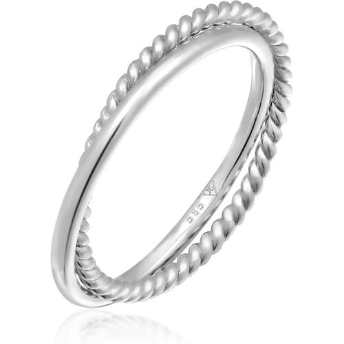 Ringe - Ring Wickelring Fein Gedreht 585er Weißgold - Gr. 56 MM - in Silber - für Damen - Elli - Modalova