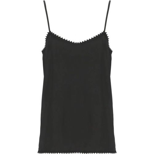 Black Viscose Top With Scalloped Trim - Größe 42 - Fabiana Filippi - Modalova