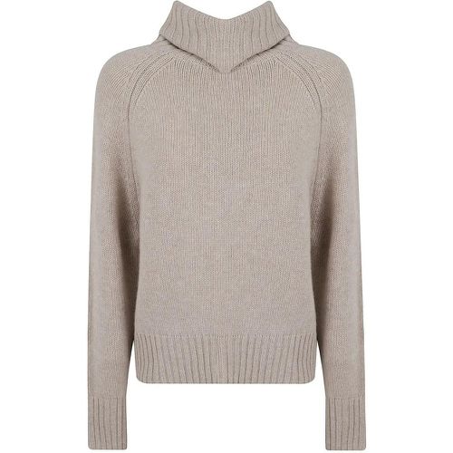 Ecru Virgin Wool-Cashmere Blend Roll Neck Sweater - Größe L - allude - Modalova