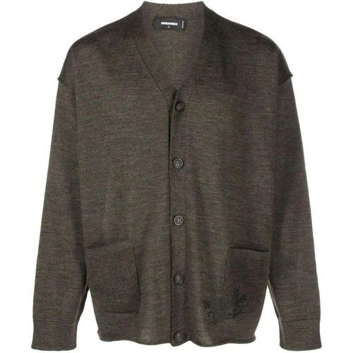 V-Neck Virgin Wool Cardigan - Größe XL - Dsquared2 - Modalova