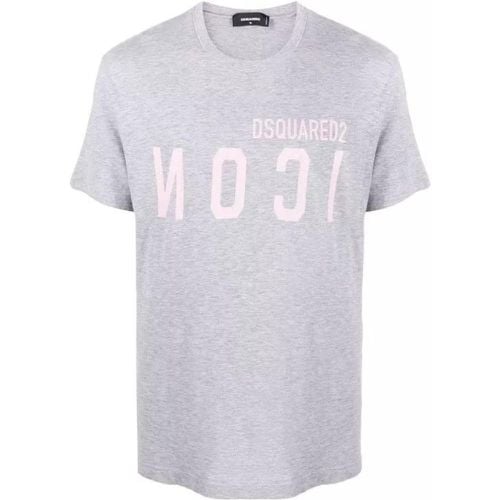 Reverse Logo-Print Grey T-Shirt - Größe L - Dsquared2 - Modalova