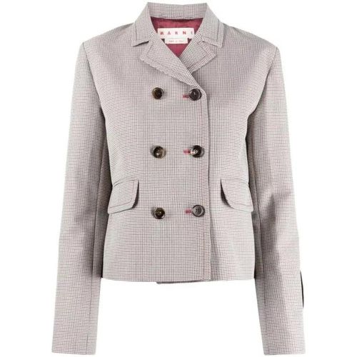 Houndstooth-Pattern Double-Breasted Blazer - Größe 42 - Marni - Modalova