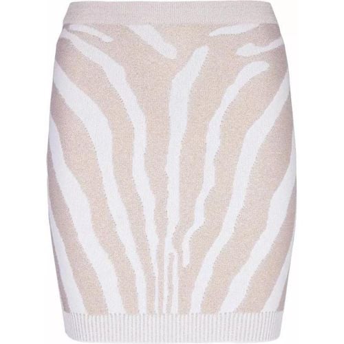 Multicolored Zebra Knit Mini Skirt - Größe 38 - multi - Balmain - Modalova