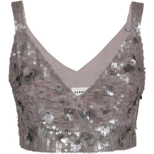 Knitted Bralette With V-Neck And Cropped Design - Größe M - P.A.R.O.S.H. - Modalova